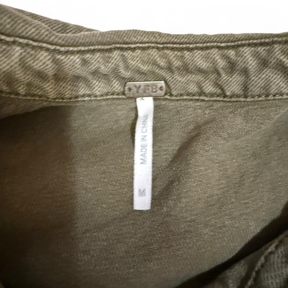 YFB Young, Fabulous & Broke Olive Green Denim Jumpsuit - Picture 4 of 6